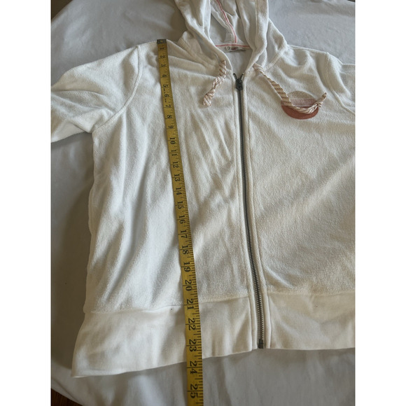 Faherty Reverse Beach Zip Hoodie Womens Size Large Ivory Comfort Casual Athletic - Picture 6 of 7